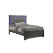 Blaze Modern Stylish Queen Bed Wooden Frame in Gray Finish