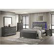 Blaze Modern Style King Size Bed made with Wood in Gray Color