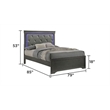 Blaze Modern Style King Size Bed made with Wood in Gray Color