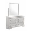 Blaze Modern 6-Drawer Dresser made with Wood and silver metal Knobs in White