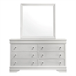 Blaze Modern 6-Drawer Dresser made with Wood and silver metal Knobs in White