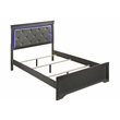 Blaze Modern Style Full 5PC bedroom set made with Wood & LED Headboard in Gray