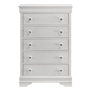 Blaze Modern Style 5-Drawer Chest made with Wood in White