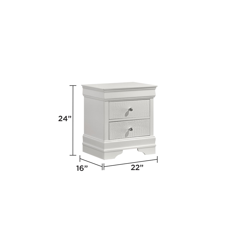Blaze Modern Style Twin 4PC bedroom set made with Wood & LED Headboard in White