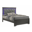 Blaze Modern Style King 5PC bedroom set made with Wood & LED Headboard in Gray
