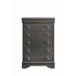 Blaze Modern Style King 5PC bedroom set made with Wood & LED Headboard in Gray