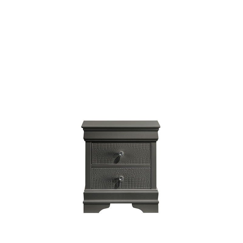 Blaze Modern Style King 5PC bedroom set made with Wood & LED Headboard in Gray