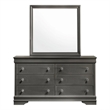 Blaze Modern Style 6-Drawer Dresser made with Wood in Gray