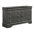 Blaze Modern Style 6-Drawer Dresser made with Wood in Gray