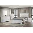 Blaze Modern Style Queen 5PC bedroom set made with Wood & LED Headboard in White