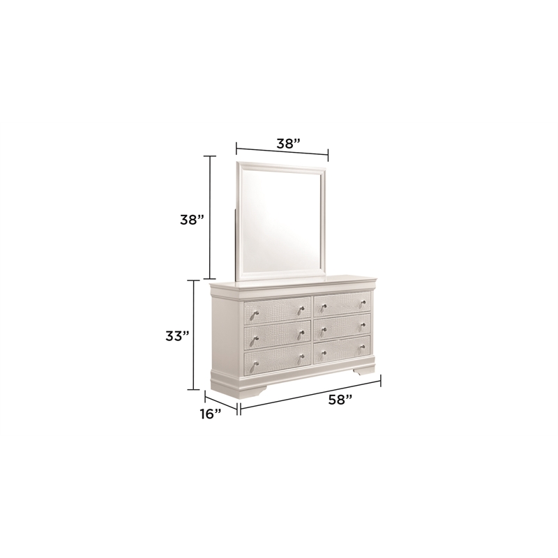 Blaze Modern Style Queen 5PC bedroom set made with Wood & LED Headboard in White