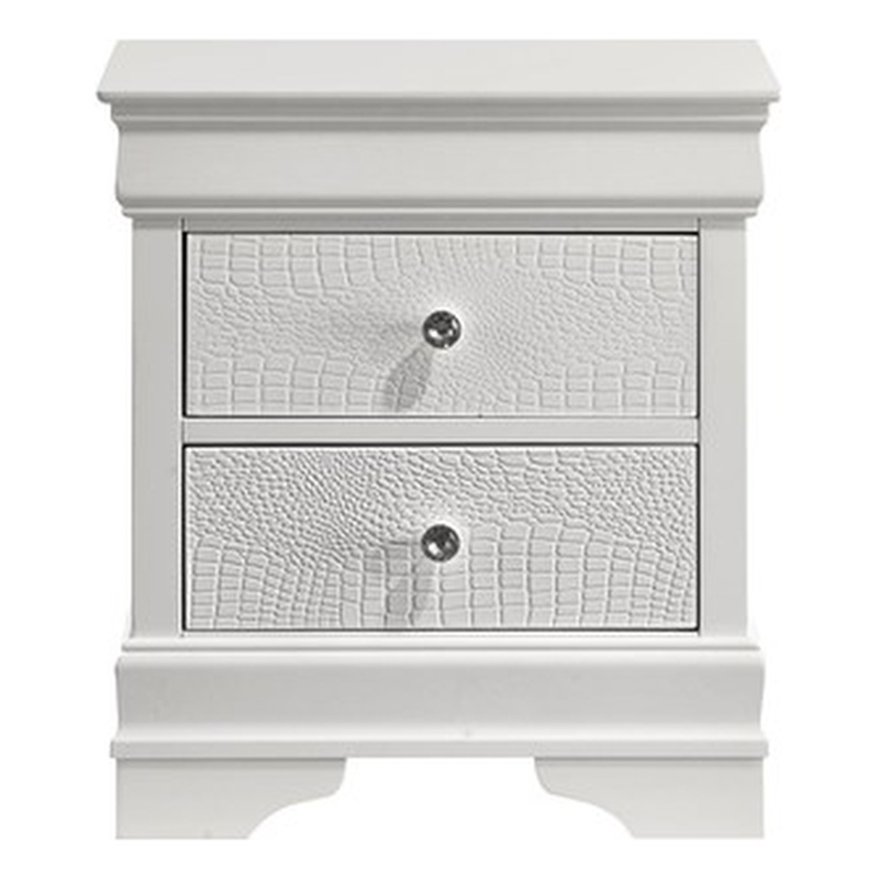 Blaze Modern Style Queen 5PC bedroom set made with Wood & LED Headboard in White