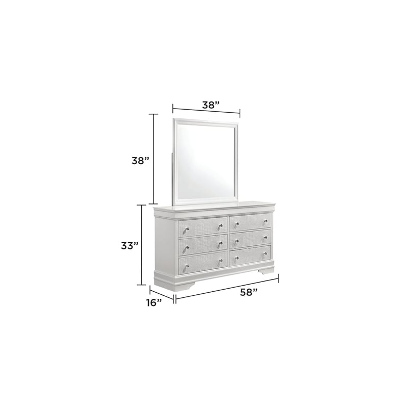 Blaze Modern Style Queen 4PC bedroom set made with Wood & LED Headboard in White
