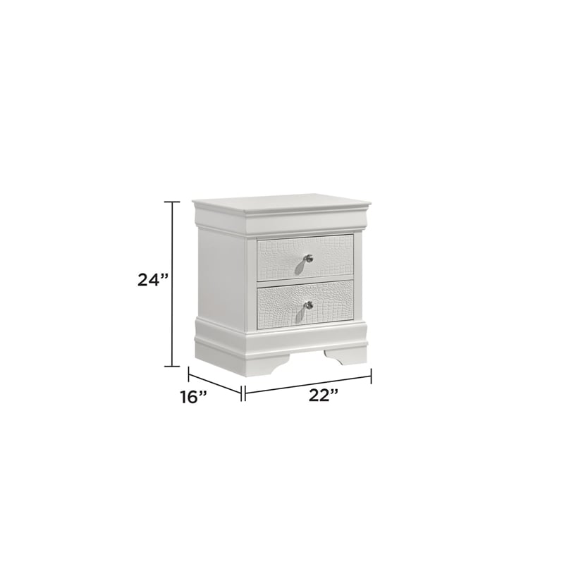 Blaze Modern Style Queen 4PC bedroom set made with Wood & LED Headboard in White