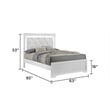 Blaze Modern Style Queen 4PC bedroom set made with Wood & LED Headboard in White