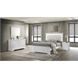 Blaze Modern Style Queen 4PC bedroom set made with Wood & LED Headboard in White