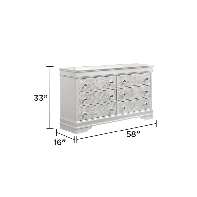 Blaze Modern Style King 4PC bedroom set made with Wood & LED Headboard in White