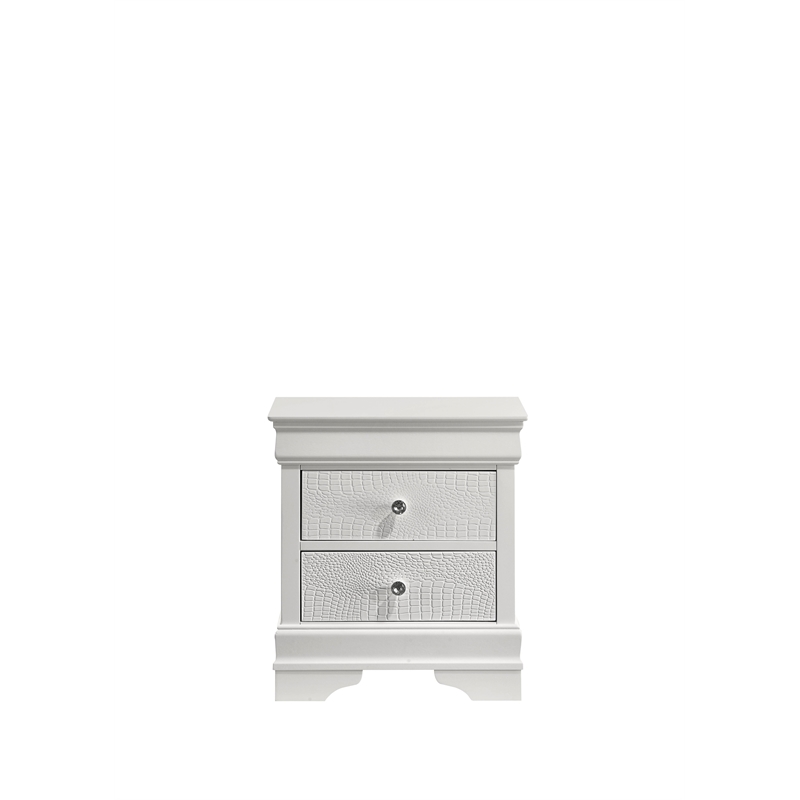 Blaze Modern Style King 4PC bedroom set made with Wood & LED Headboard in White