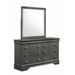 Blaze Modern Style Twin 5PC bedroom set made with Wood & LED Headboard in Gray