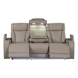 Fortuner Modern Style Recliner Sofa Made with faux leather and Wood in Gray