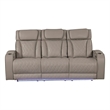 Fortuner Modern Style Recliner Sofa Made with faux leather and Wood in Gray