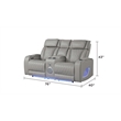 Fortuner Modern Style Recliner Loveseat Made  with faux leather and Wood in Gray