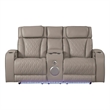 Fortuner Modern Style Recliner Loveseat Made  with faux leather and Wood in Gray
