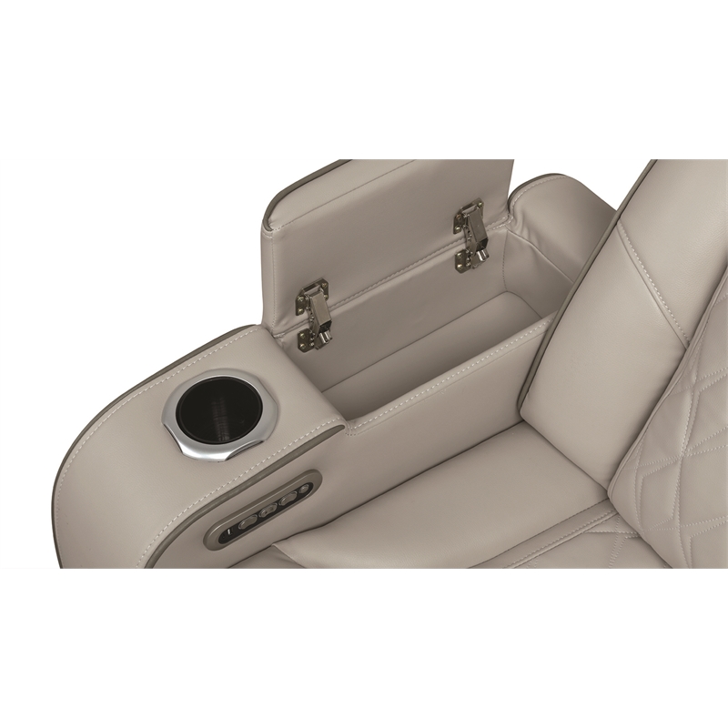 Fortuner Modern Style Recliner 2PC Livingroom Set Made with faux leather in Gray