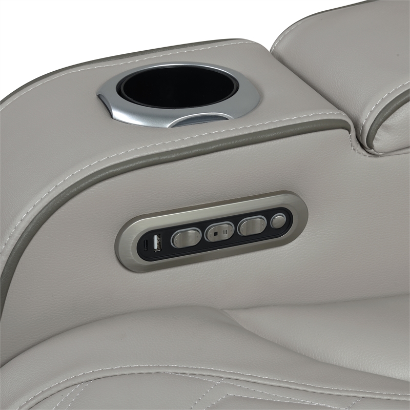 Fortuner Modern Style Recliner 2PC Livingroom Set Made with faux leather in Gray