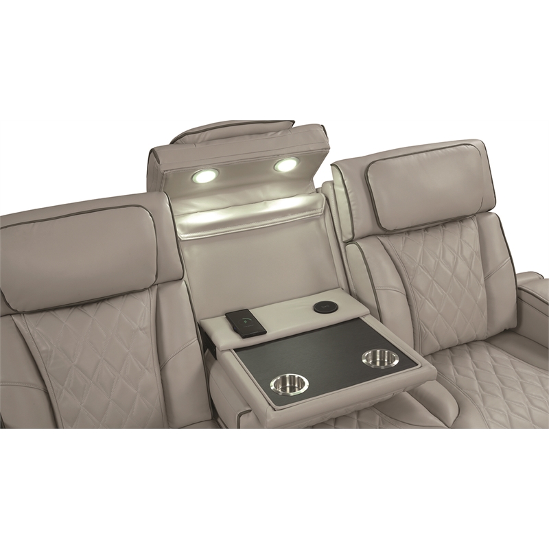 Fortuner Modern Style Recliner 2PC Livingroom Set Made with faux leather in Gray