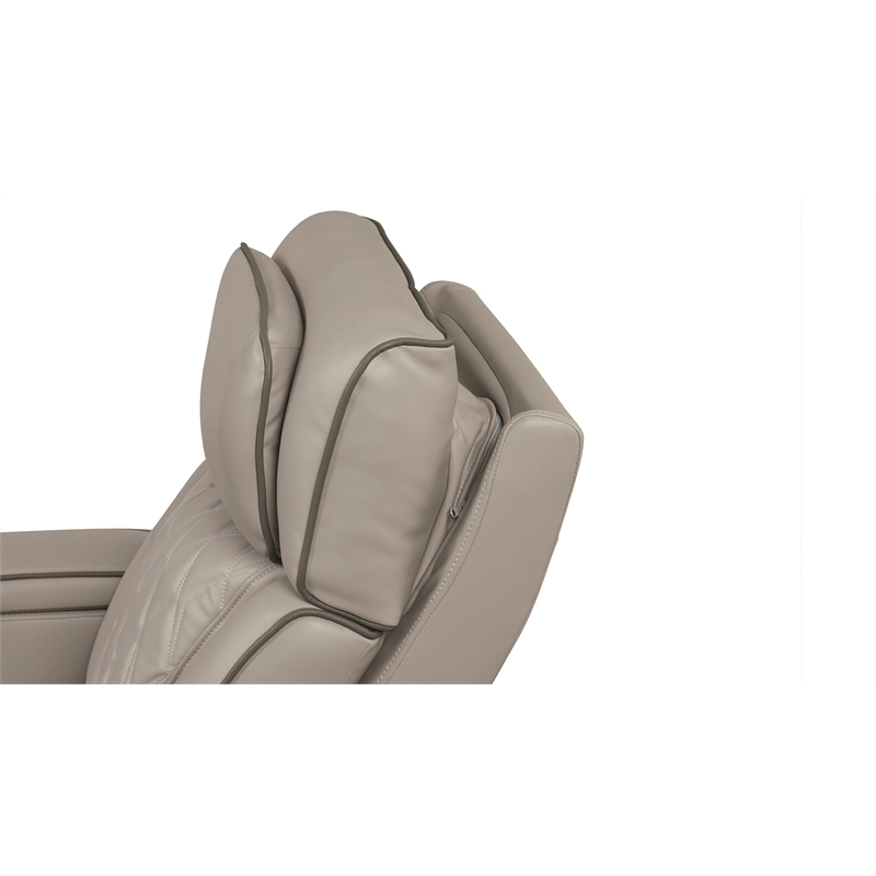 Fortuner Modern Style Recliner 3PC Livingroom Set Made with faux leather in Gray