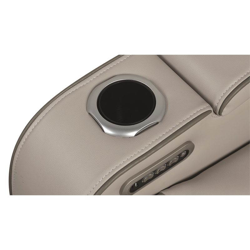 Fortuner Modern Style Recliner 3PC Livingroom Set Made with faux leather in Gray