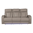 Fortuner Modern Style Recliner 3PC Livingroom Set Made with faux leather in Gray