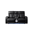 Fortuner Modern 2PC Livingroom Set Made with Faux Leather & Wood in Black
