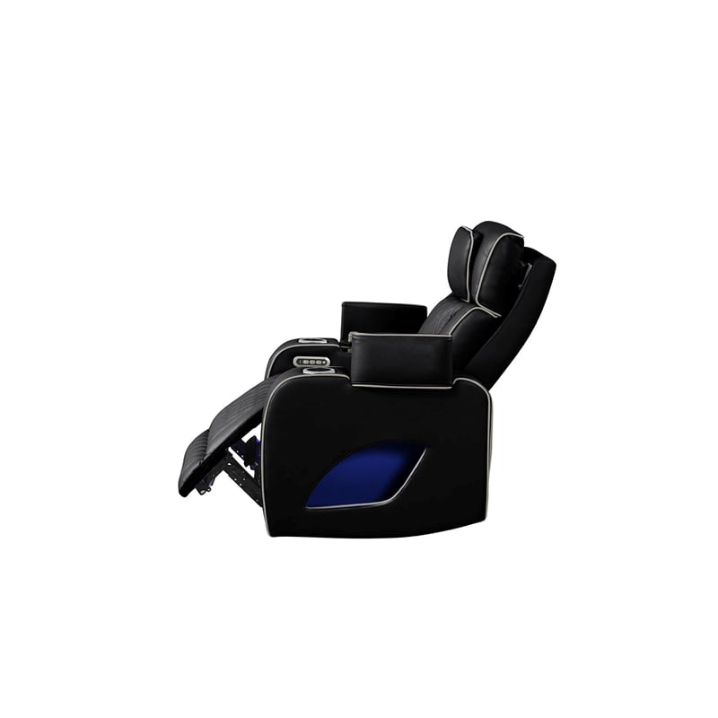 Fortuner Modern 3PC Livingroom Set Made faux leather & with Wood in Black