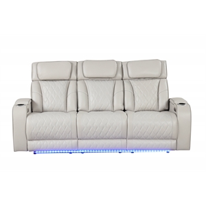 Fortuner Modern Style Recliner Sofa Made with Faux Leather & Wood in Beige