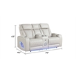 Fortuner Modern Style Recliner Loveseat Made With Faux Leather & Wood in Beige