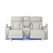 Fortuner Modern Style Recliner Loveseat Made With Faux Leather & Wood in Beige