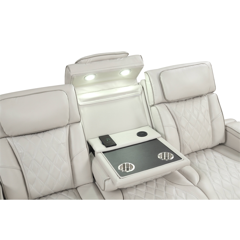 Fortuner Modern 3PC Livingroom Set Made with faux leather & Wood in Beige