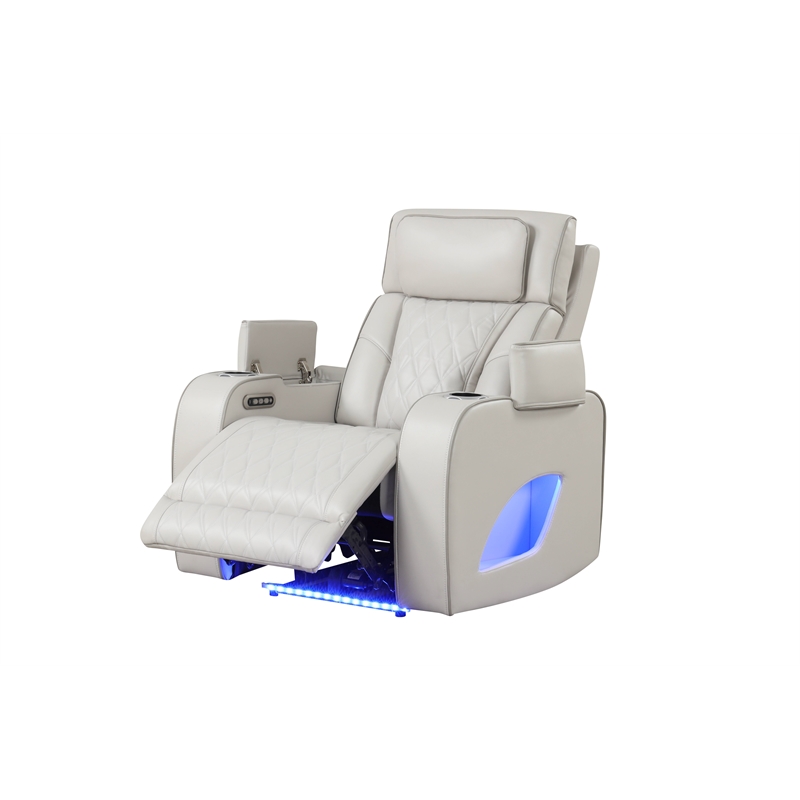 Fortuner Modern 3PC Livingroom Set Made with faux leather & Wood in Beige