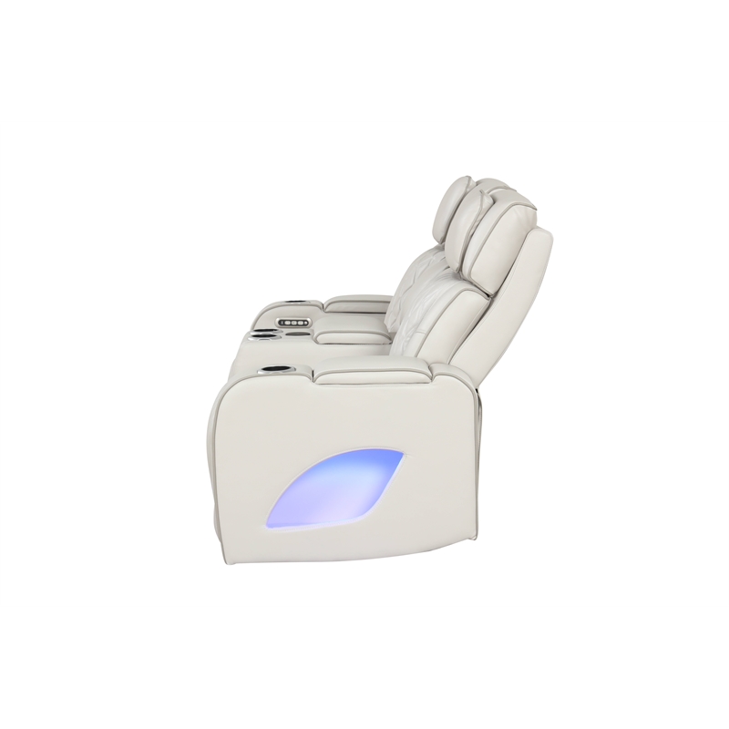 Fortuner Modern 3PC Livingroom Set Made with faux leather & Wood in Beige