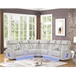 Fortuner Modern recliner sectional made with wood & Faux Leather in Beige