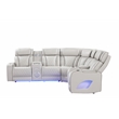 Fortuner Modern recliner sectional made with wood & Faux Leather in Beige