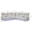 Fortuner Modern recliner sectional made with wood & Faux Leather in Beige