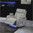 Fortuner Modern Style Recliner Chair Made with Faux Leather and Wood in Gray