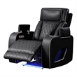 Fortuner Modern Style  Recliner Chair Made with Faux Leather and Wood in Black