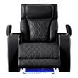 Fortuner Modern Style  Recliner Chair Made with Faux Leather and Wood in Black