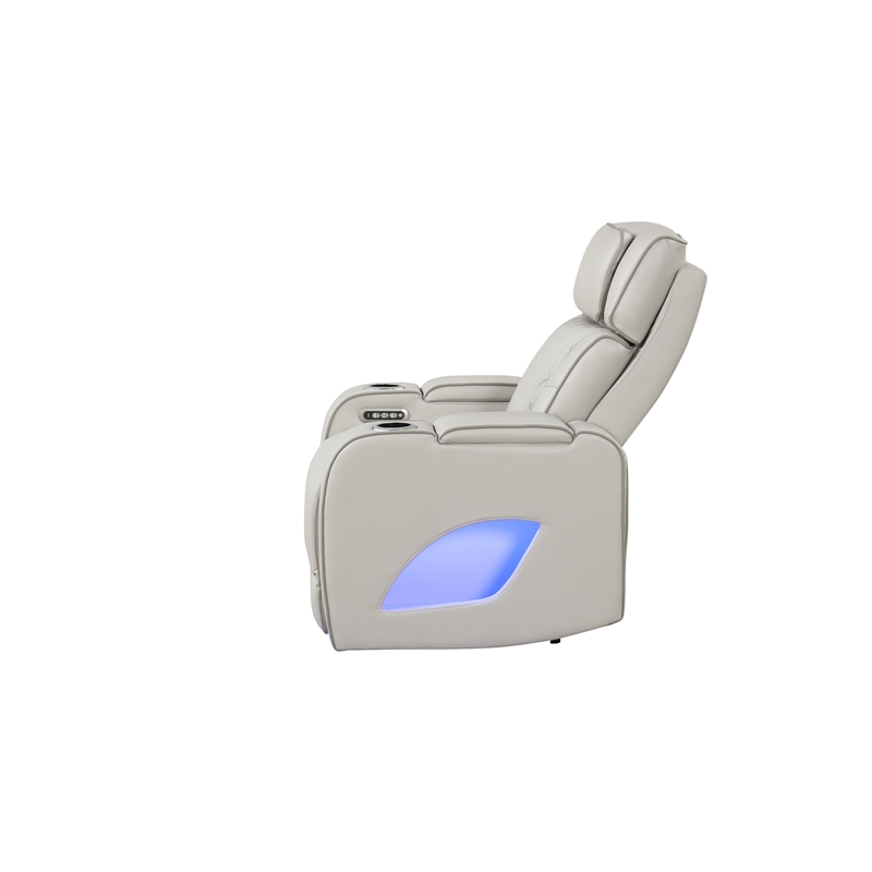 Fortuner Modern Style  Recliner Chair Made with Faux Leather and Wood in Beige