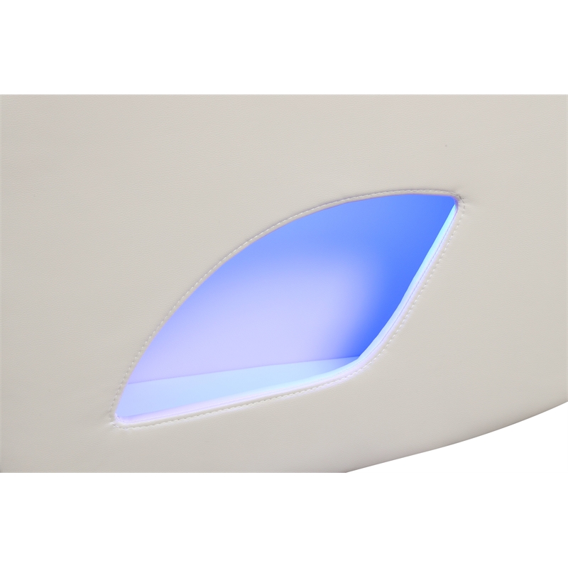 Fortuner Modern Style  Recliner Chair Made with Faux Leather and Wood in Beige