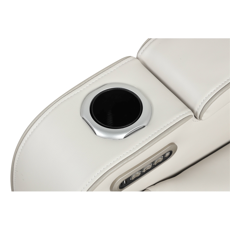 Fortuner Modern Style  Recliner Chair Made with Faux Leather and Wood in Beige